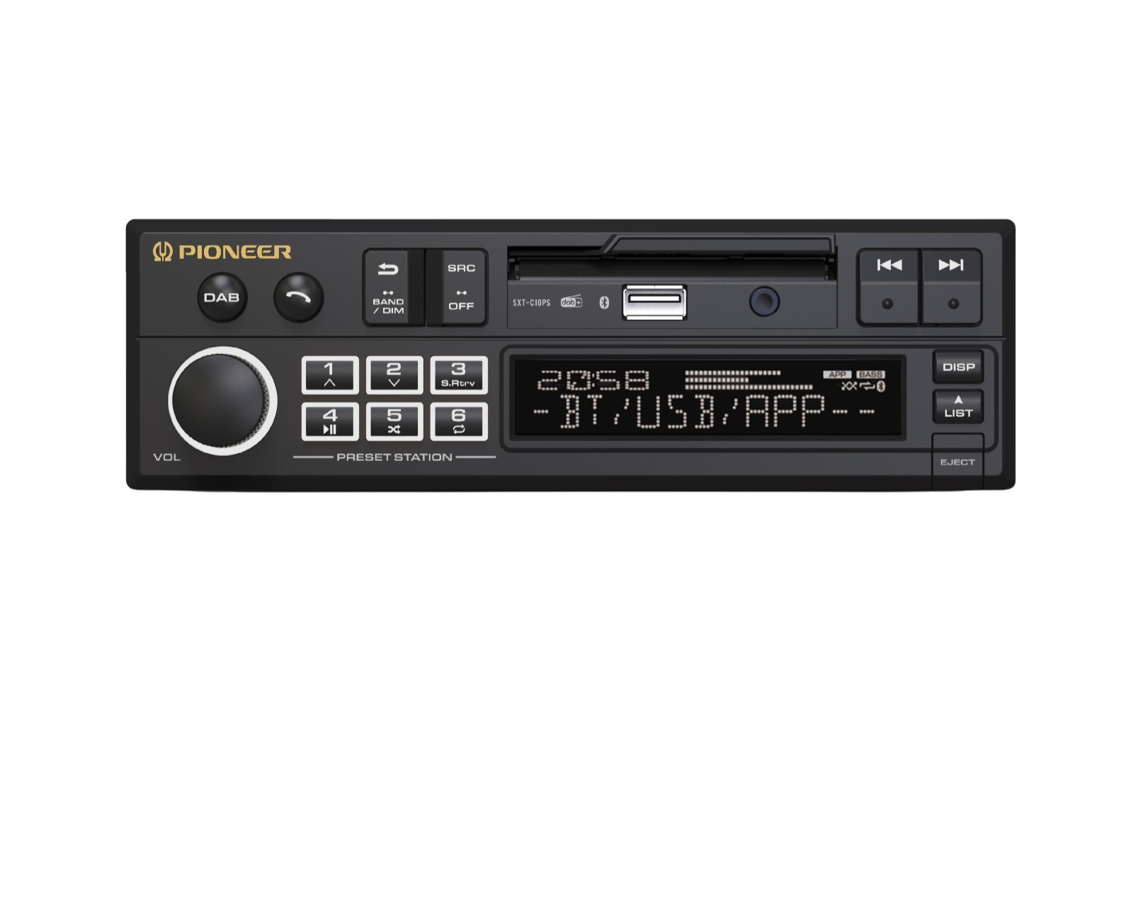 Pioneer SXT-C10PS – Retro Tape Deck Style BT DAB+ USB Aux Car Stereo IN STOCK