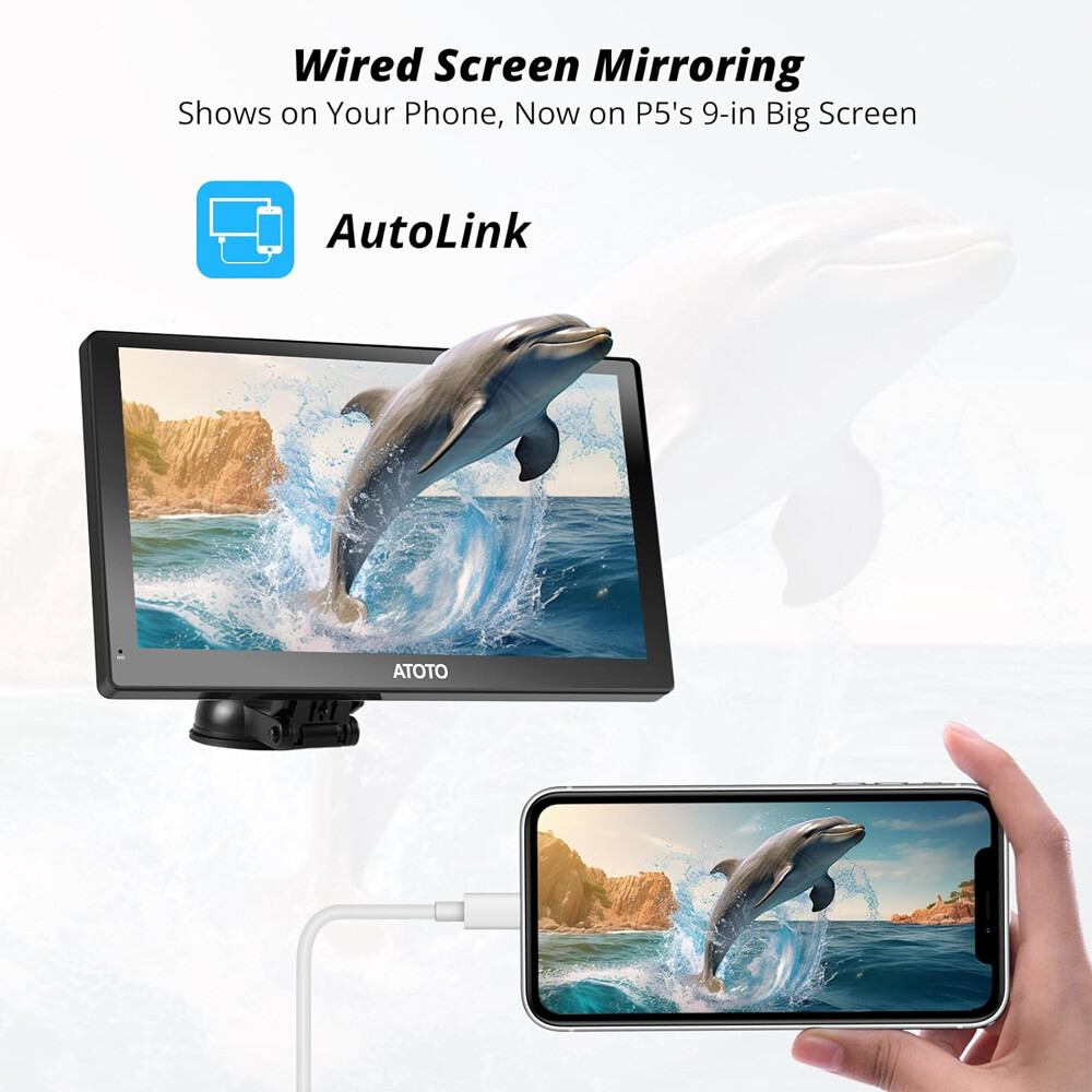 ATOTO P5 9″ Portable Car Stereo Radio Wireless Carplay Android Auto Touch Screen