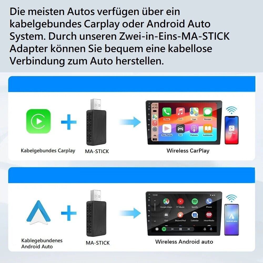 For Suzuki Apple Carplay Wireless Android CarPlay Adapter USB BT DongleBox New