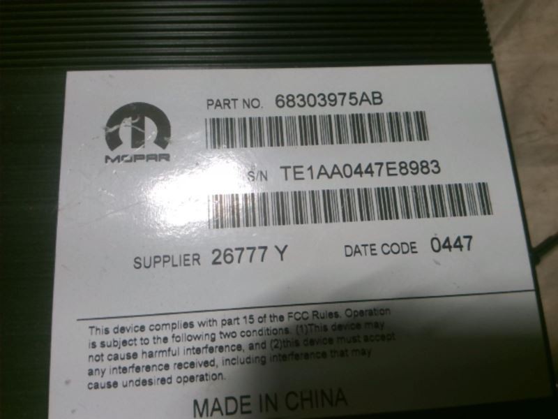 Audio Equipment Radio Amplifier 276 Watt Opt RD7 Fits 17-23 CHALLENGER 110332