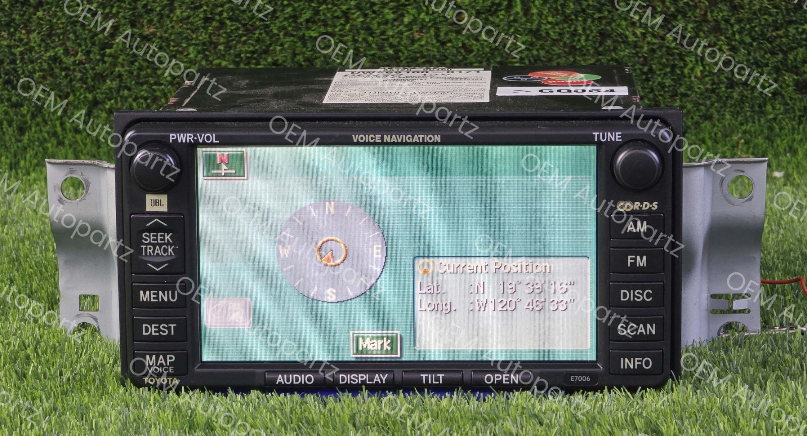 TOYOTA SIENNA 2004-2007 TUNDRA NAVIGATION RADIO DISPLAY 86120-0C160 E7006 Oem