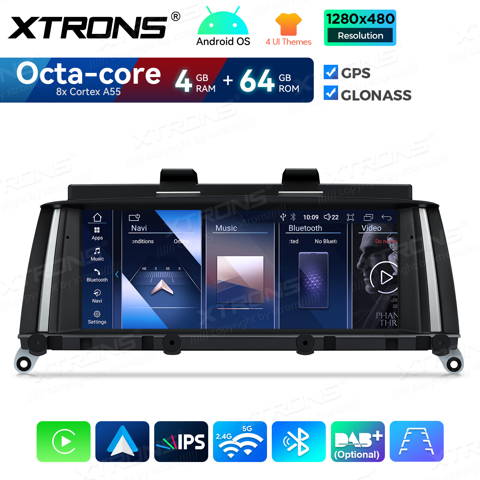 8.8″ Android 14 Car GPS Stereo 8Core 4+64GB CarPlay For BMW X3 F25 CIC 2011-2013