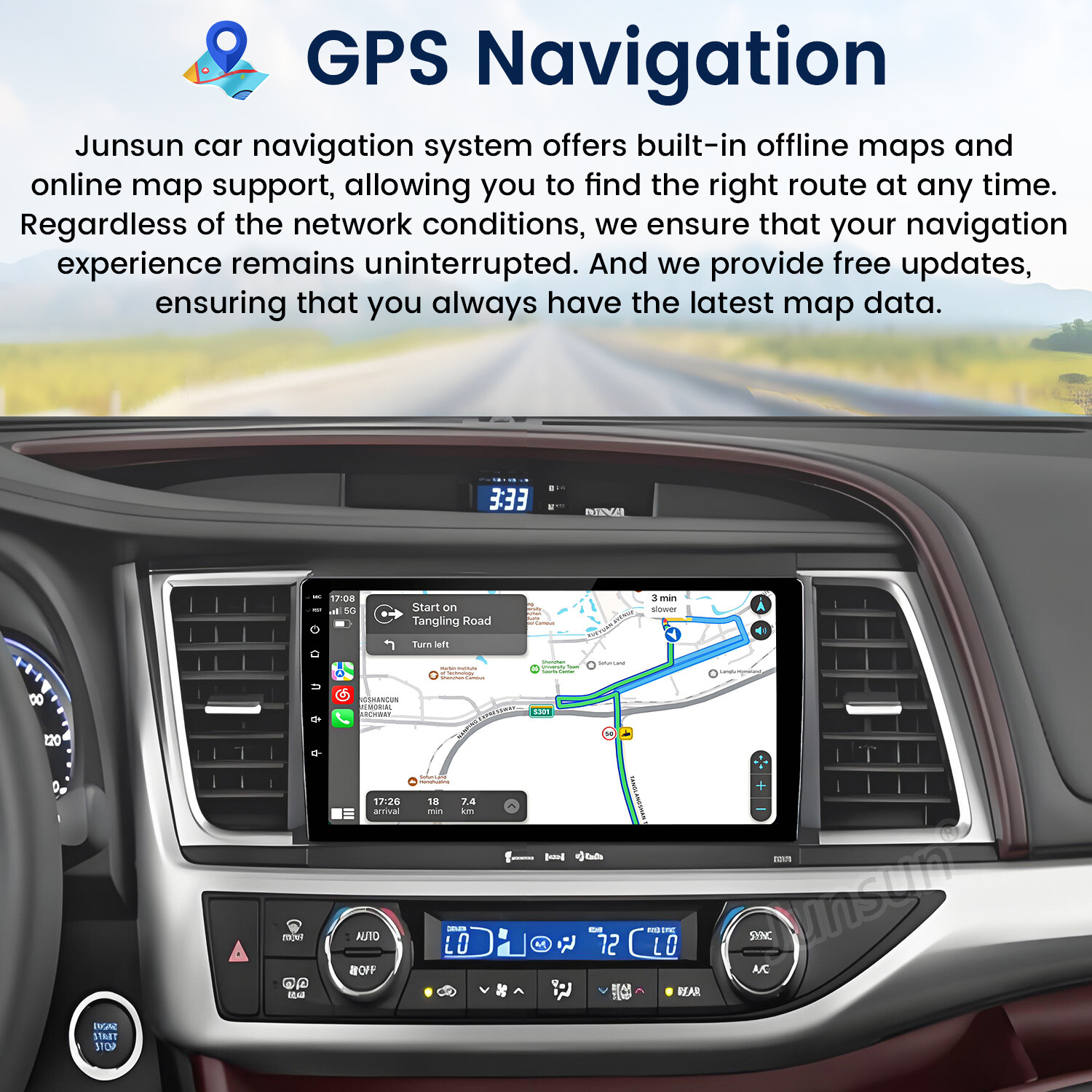 6+128G 8Core CarPlay Android14 For Toyota Highlander 14-19 Car Stereo Radio GPS