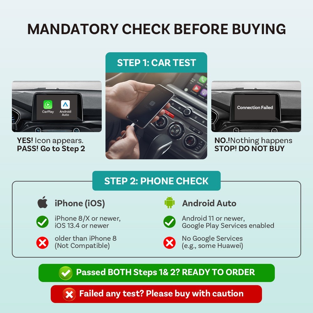 Wireless CarPlay AI Box Android Auto Adapter WIFI Converter w/Netflix YouTube TK