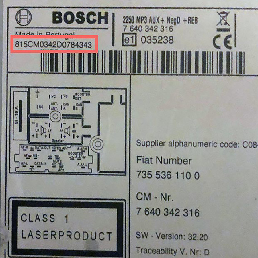 LANCIA RADIO CODES FIAT ALFA UNLOCK STEREO BOSCH BLAUPUNKT VISTEON 2 PIN SERVICE