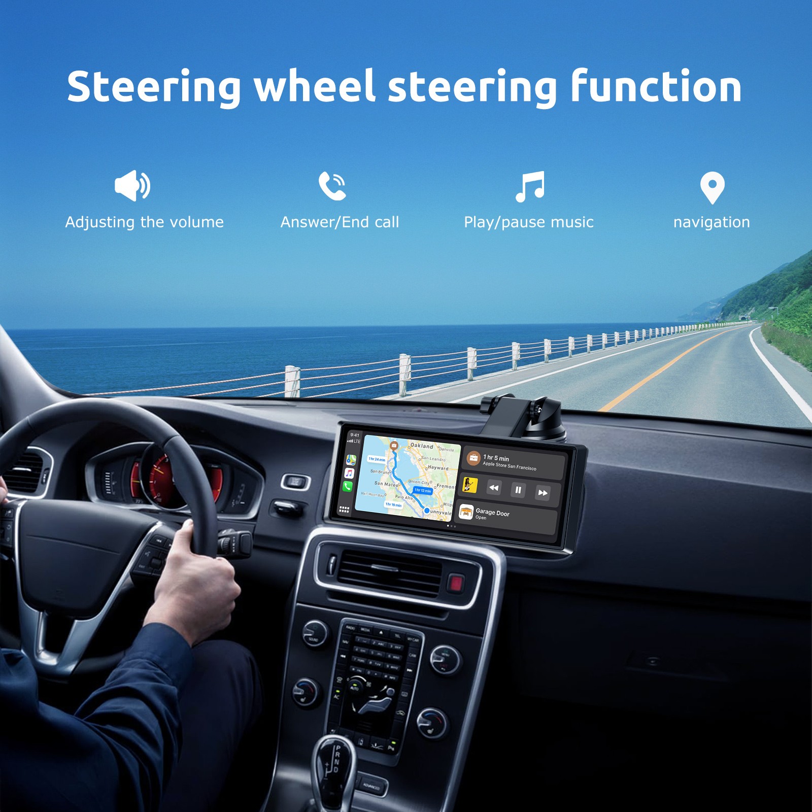 8″ Portable Car Stereo Radio Wireless Apple CarPlay Android Auto Touch Screen