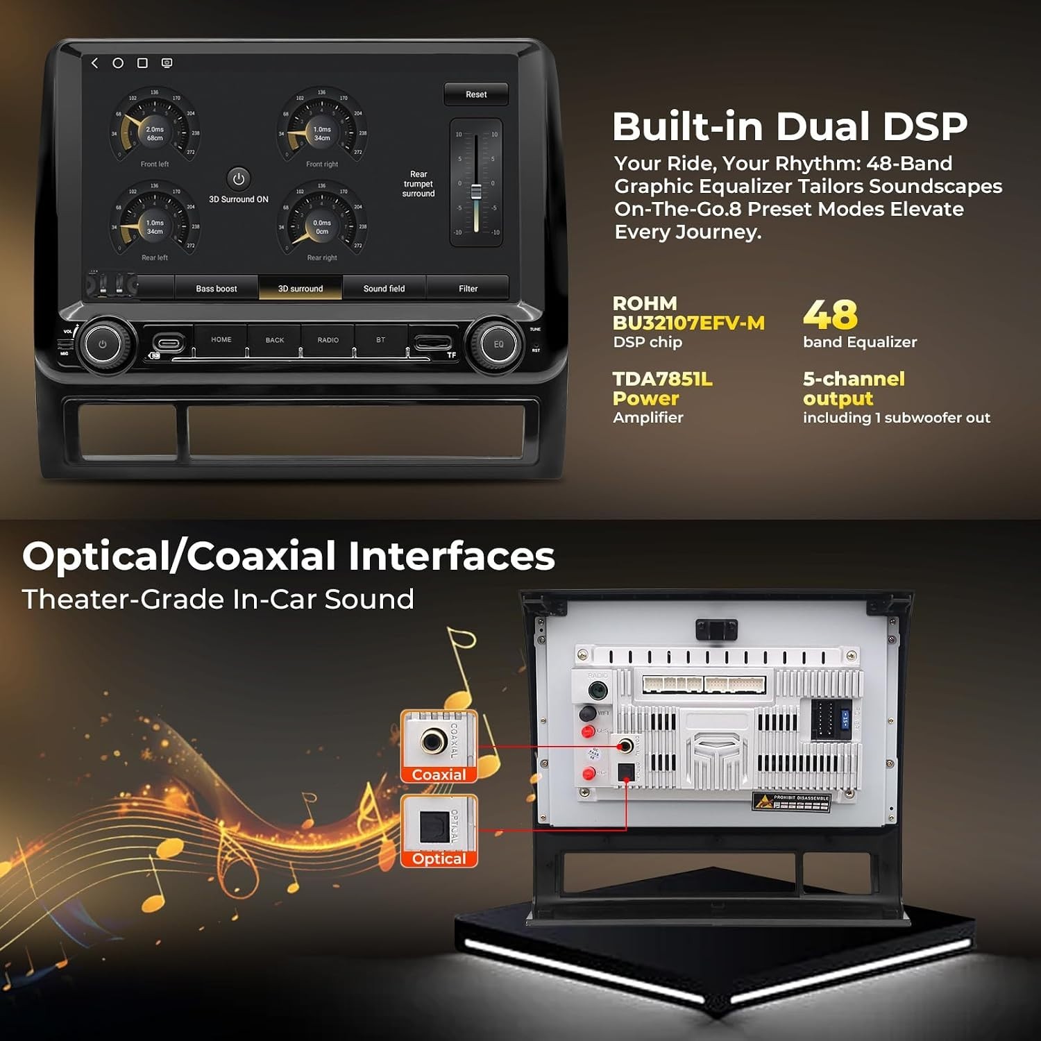 Android 15 Car Radio for Toyota Tacoma 2005-2015, 9 Inch QLED IPS Touch 4796-1