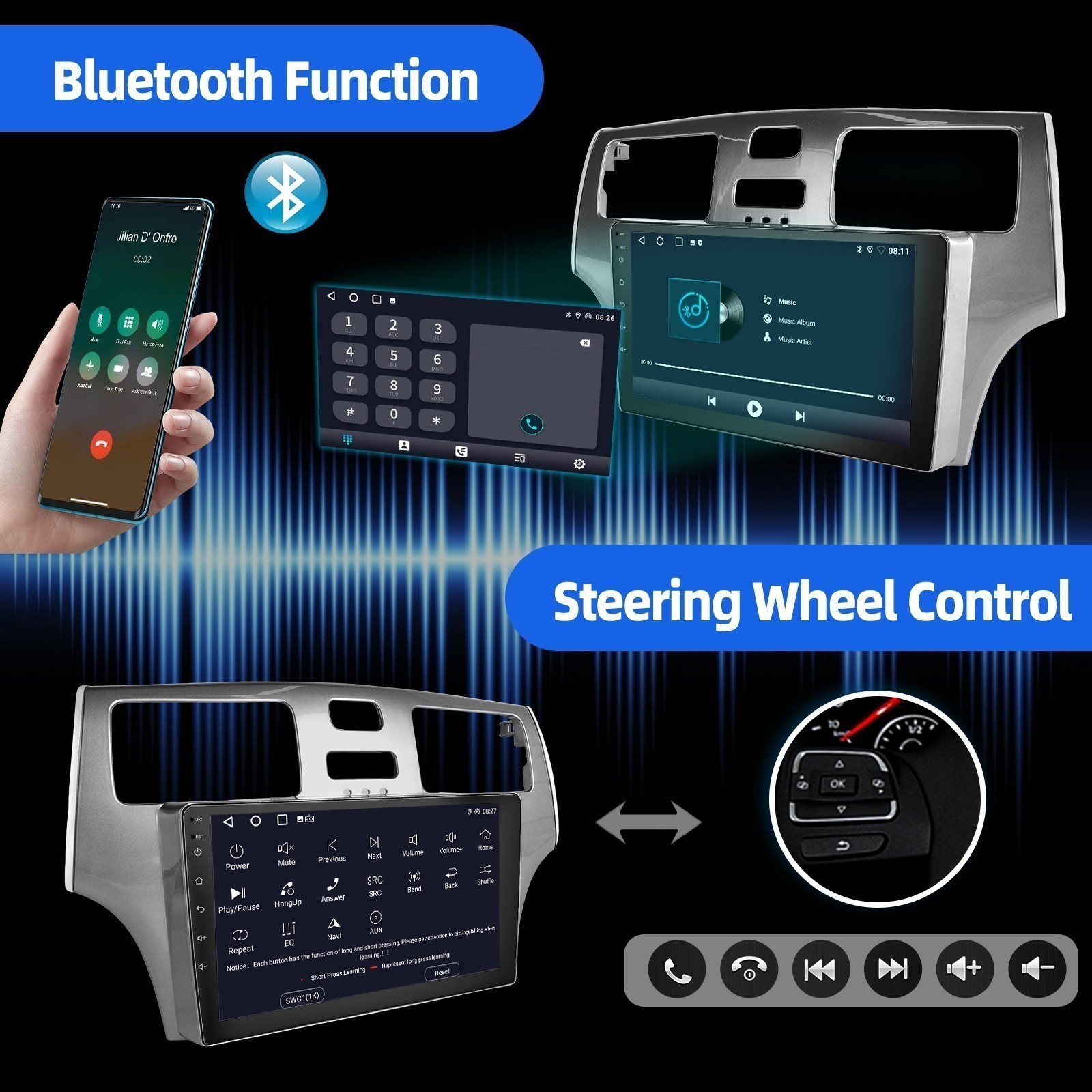 GPS Car Radio Stereo Carplay For 2002-2006 Lexus ES 4+64G 9in Navi