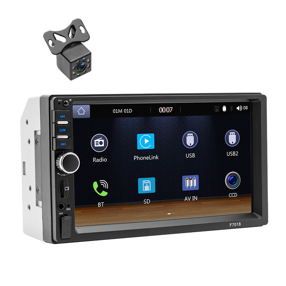 2 Din Car Radio Bluetooth Stereo Touch Screen MP5 Player TF Aux USB Mirror Link