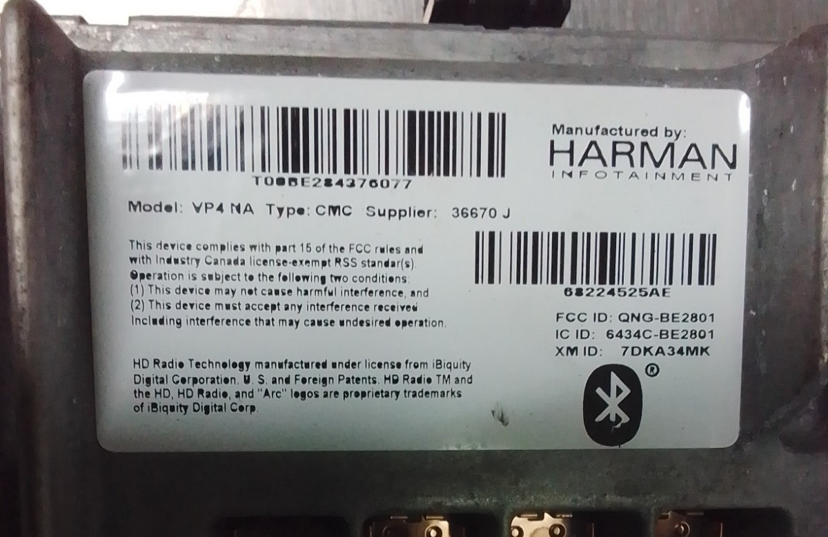 2014 Dodge Ram VP4 Radio