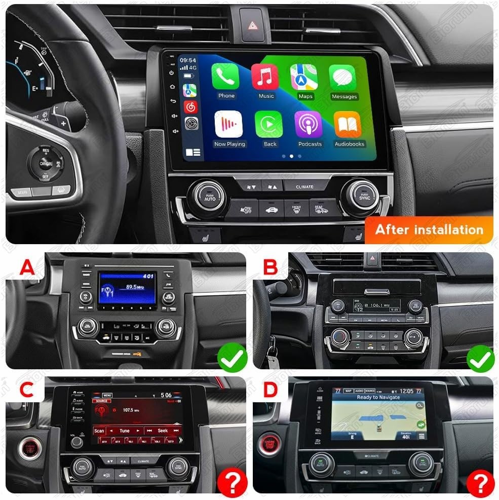 Android Stereo Radio for Honda Civic 2016 -2021, 8-Core 4G RAM 64G ROM
