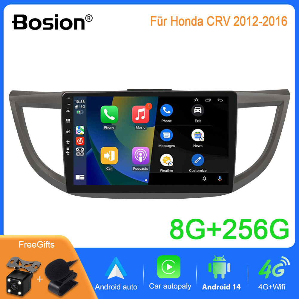 8G+256G Car Radio For Honda CRV 2012-2016 Android 14 GPS NAV BT WIFI CarPlay USB