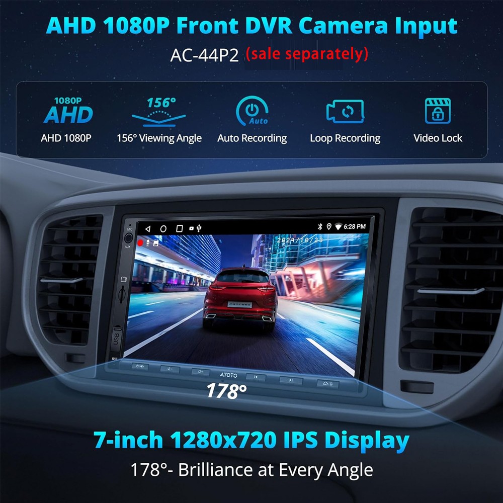 ATOTO A6 7IN 2DIN Android Car Stereo-2G+32G Wireless Android Auto & CarPlay,2xBT