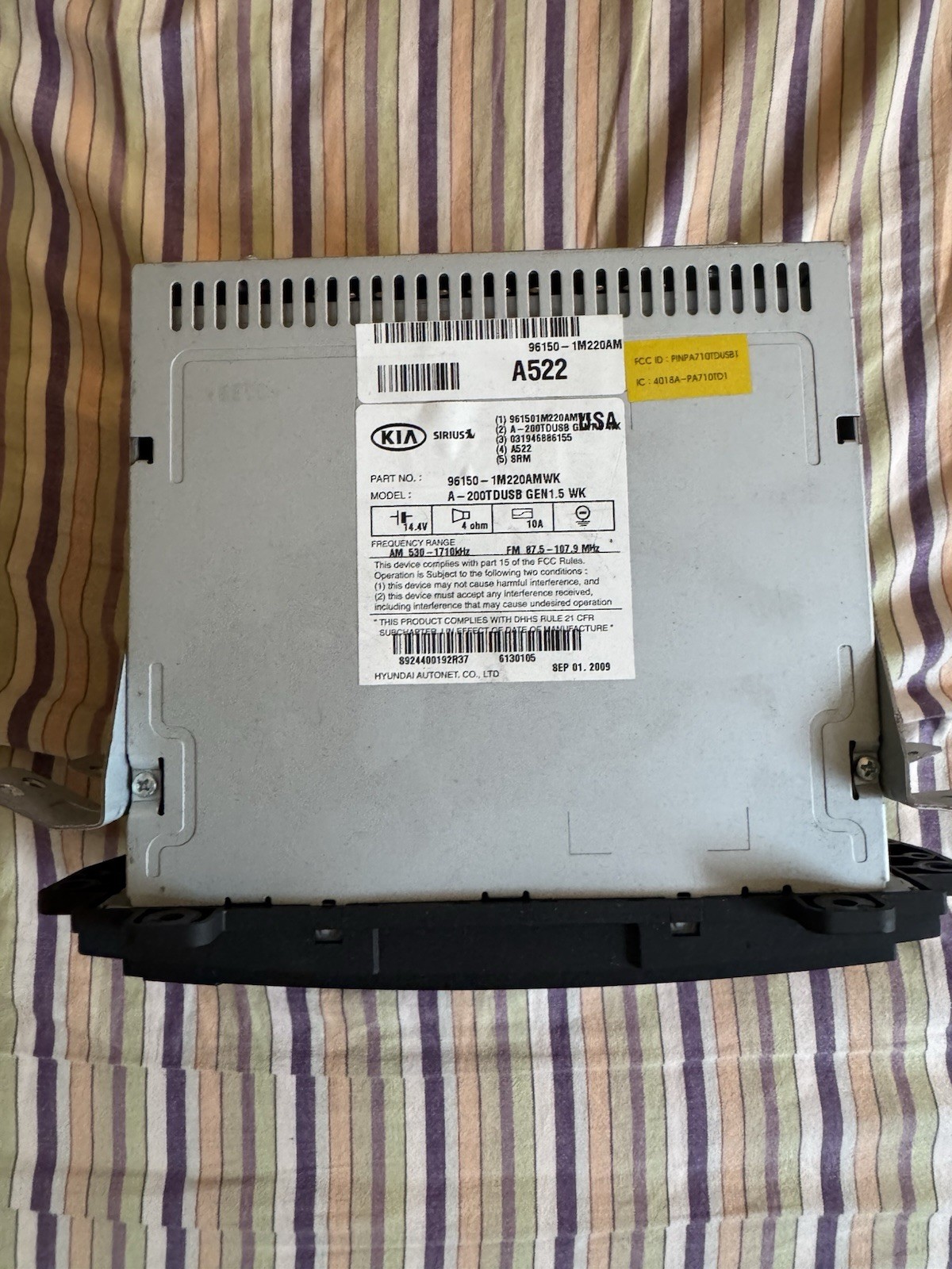 OEM 10-13 Kia Forte AM FM CD Bluetooth Radio 96150-1M221WK 2010-2013