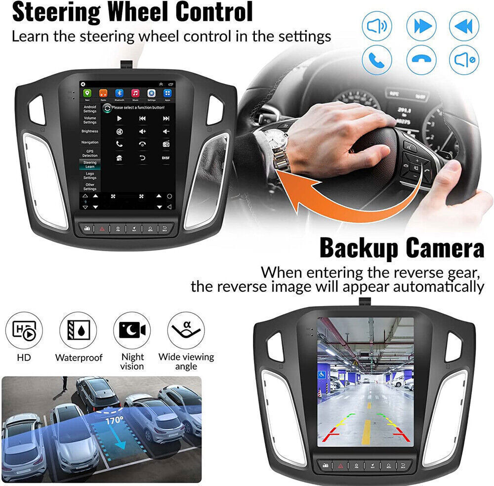 GPS Navi Car Stereo Radio with Six Button IPS Screen For 2012-2018 Ford Focus