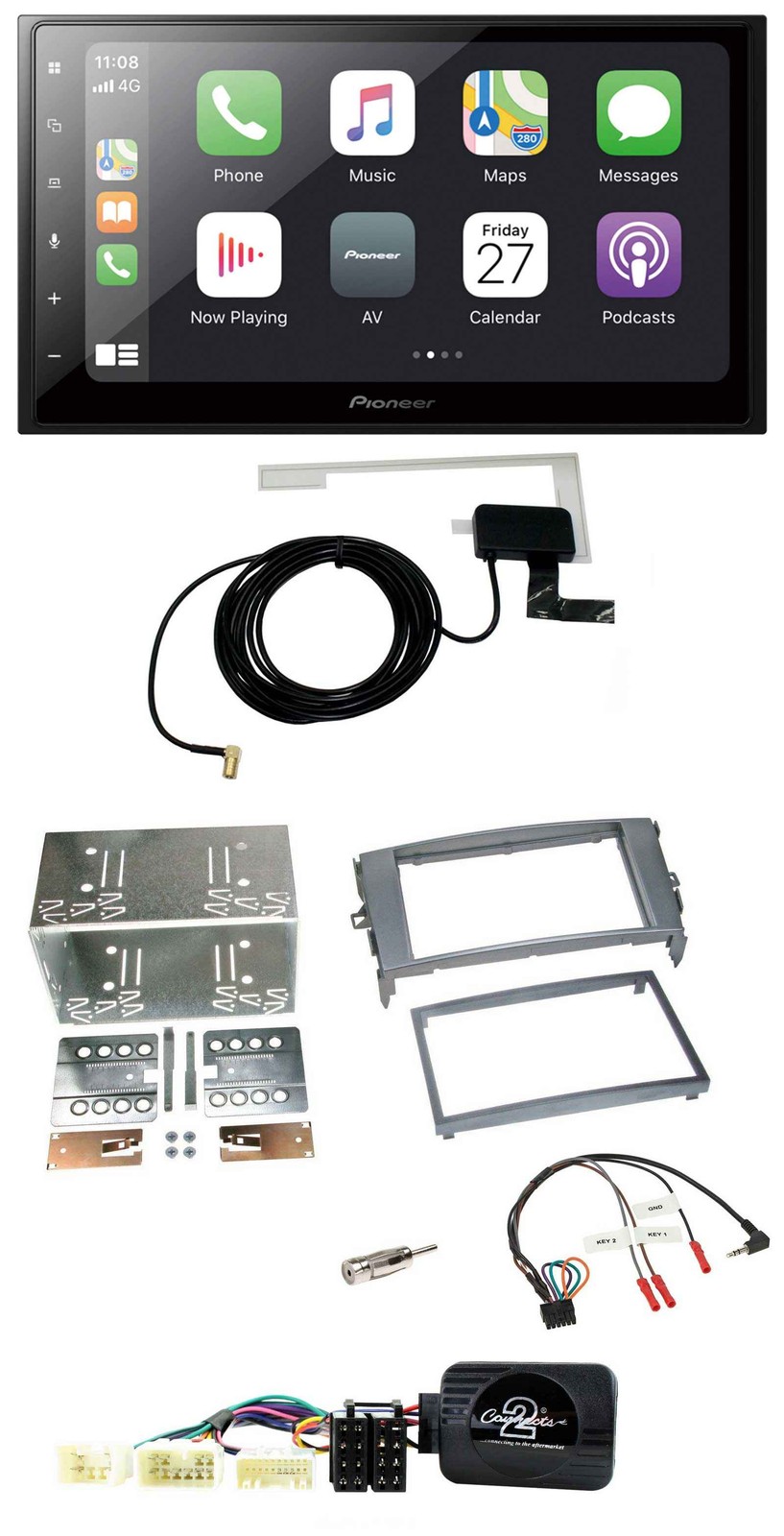 Pioneer USB Steering Wheel 2DIN Bluetooth DAB Car Stereo for Toyota Auris 2007-2011 Anth