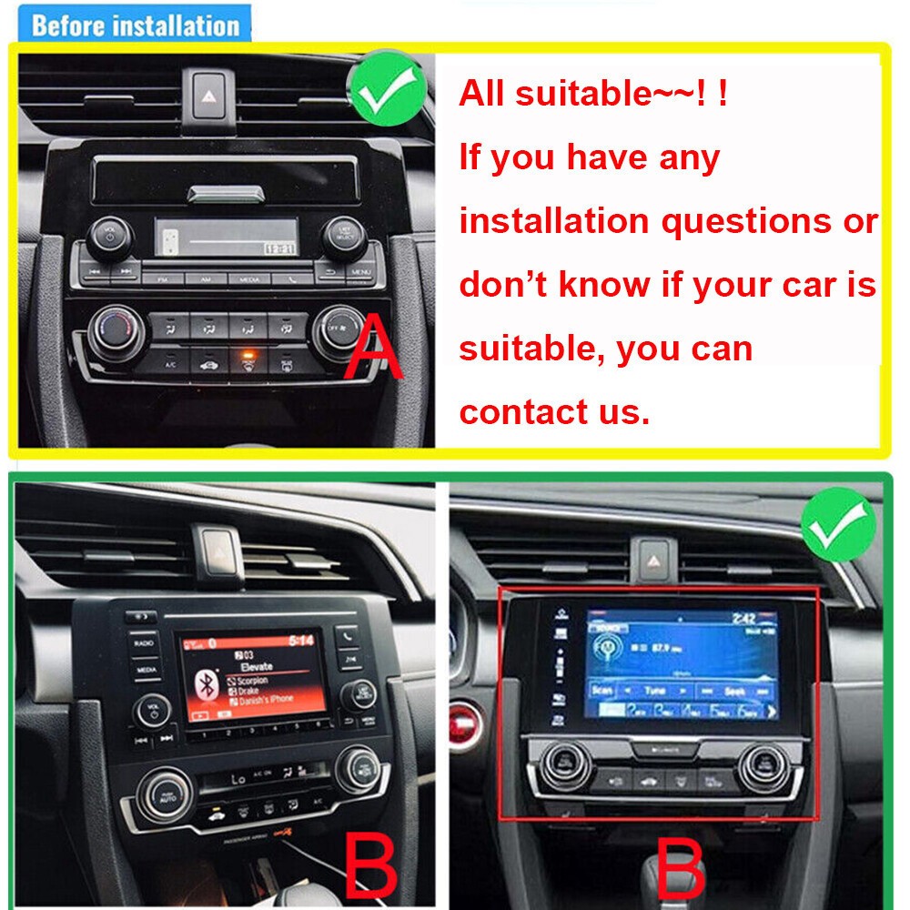 8CORE Car Stereo Radio For Honda Civic 2016-2020 Android 15 GPS Nav Carplay 64GB