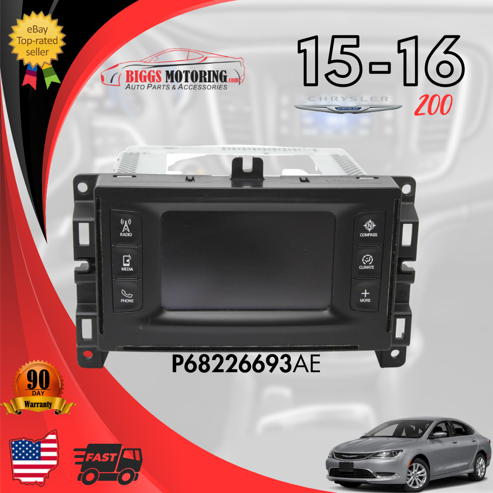 2015-2016 Chrysler 200 Radio Stereo Media Display Screen P68226693AE w/CODE