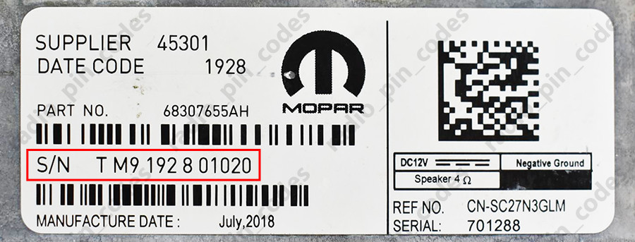 JEEP RADIO PIN CODE MYGIG NTG4 R1 VP2 VP3 VP4 UCONNECT 7 8.4 12 INCH ALL MODELS