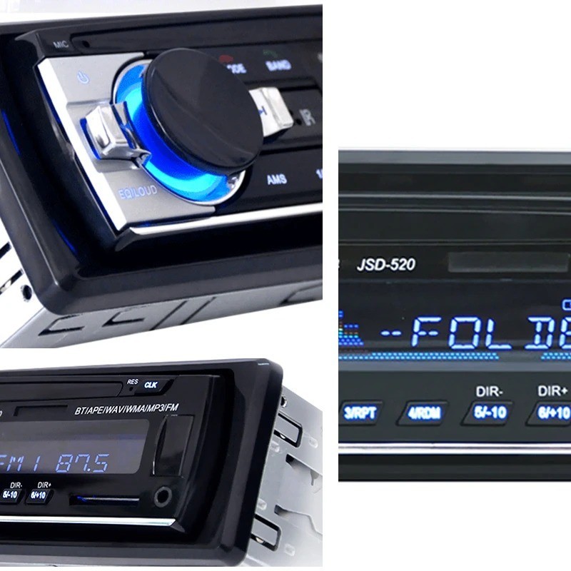 Car Radio Stereo 1 DIN AM DAB FM RDS Bluetooth MP3 Player USB TF UK AUX Remote