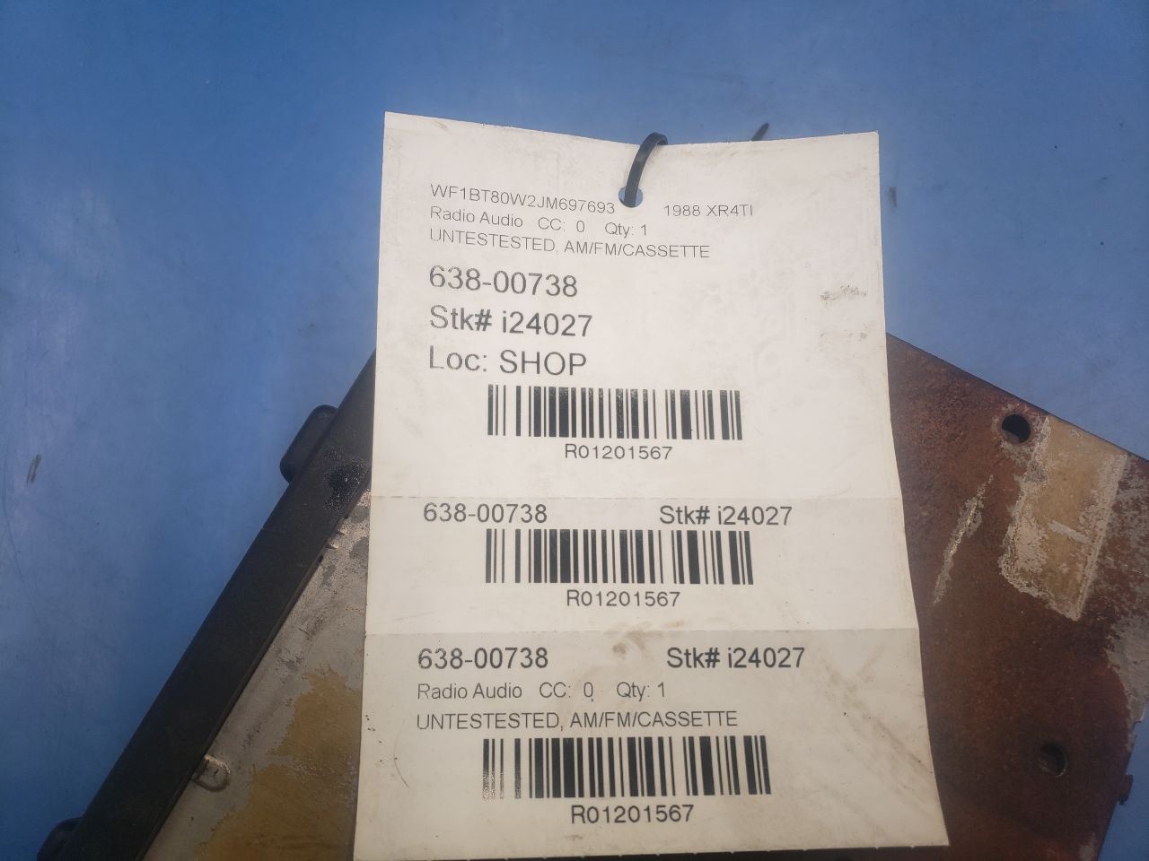 UNTESTED Radio Fits 87-89 MERKUR XR4TI 1201567