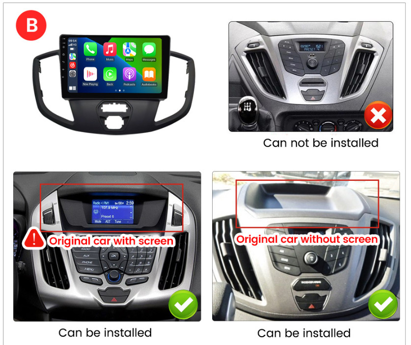 8 CORE FOR Ford Transit Custom 2013-2019 CarPlay Car Stereo GPS DSP Navi 4G+64GB
