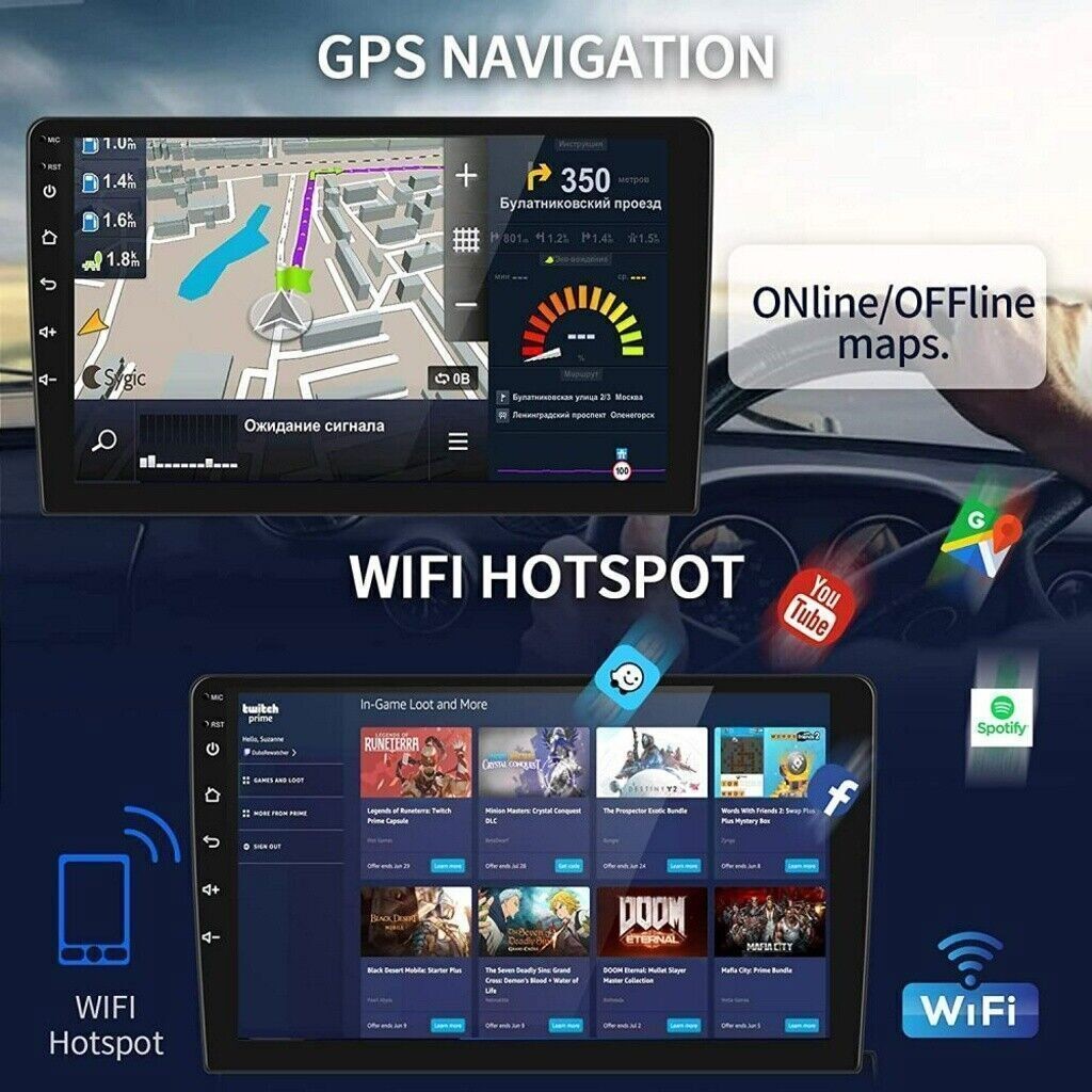 For 2016-2021 Honda Civic Car Radio Stereo Carplay 4+64G 9in Wireless +CAM