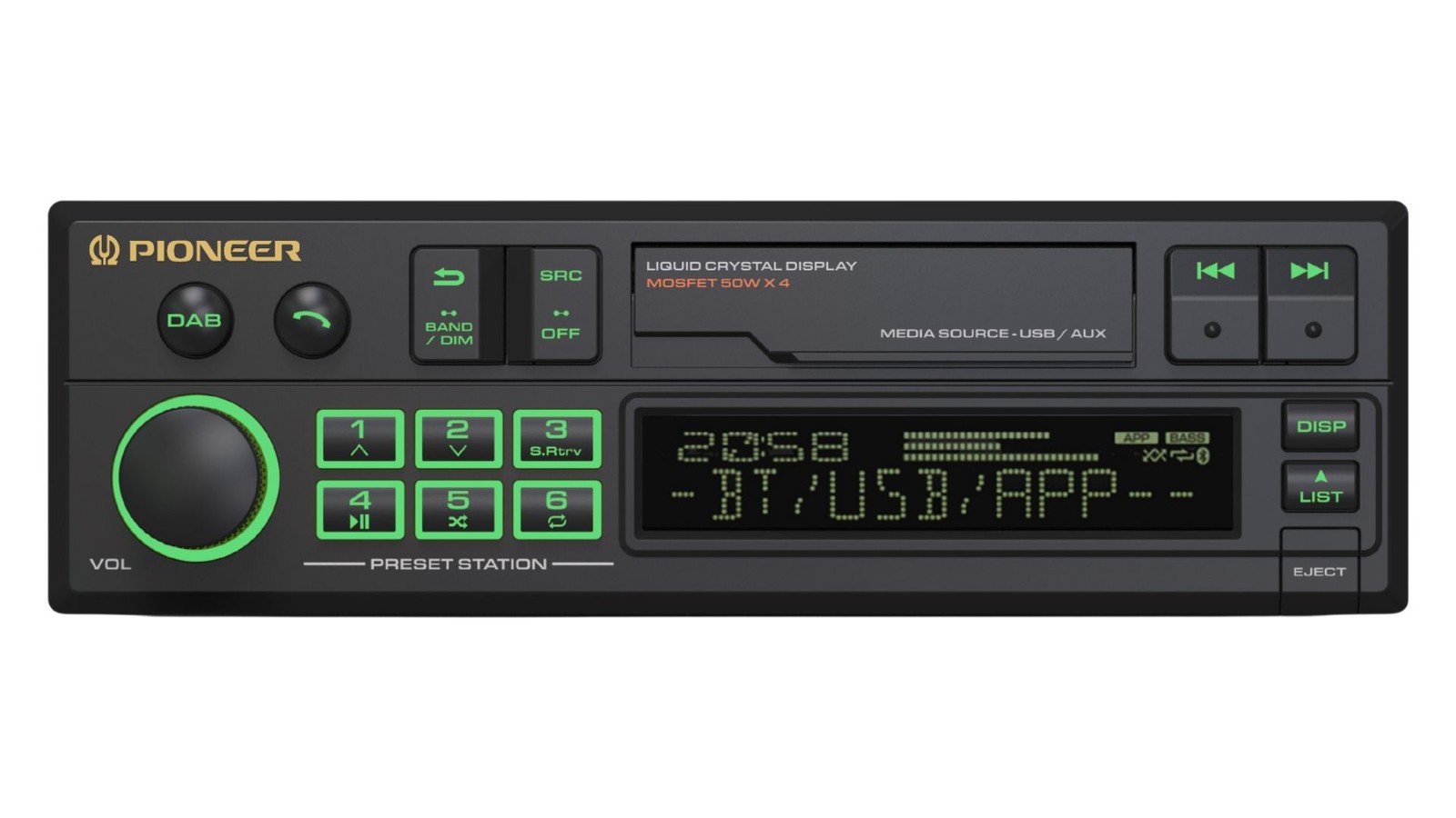 Pioneer SXT-C10PS DAB+ Bluetooth 1-DIN Retro Car Stereo Tape Deck Style Head Uni