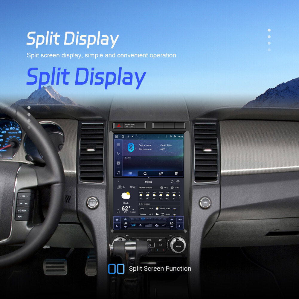 12.1″ Vertical Screen For Ford Taurus 2010-2018 Android 13 4+64GB GPS Car Radio