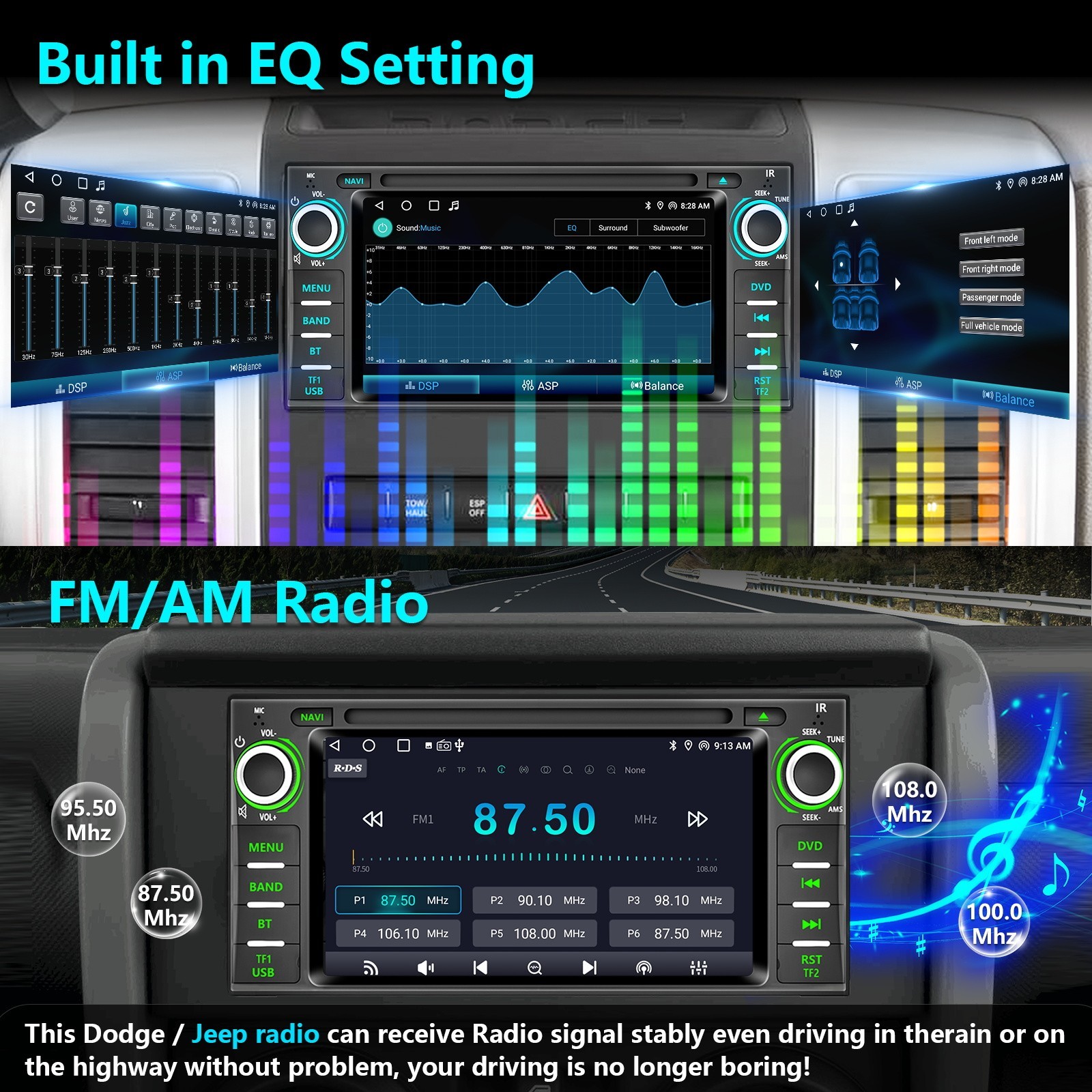 Plug & Play Car Radio Stereo CD DVD Player W/CarPlay GPS For Jeep Dodge Chrysler