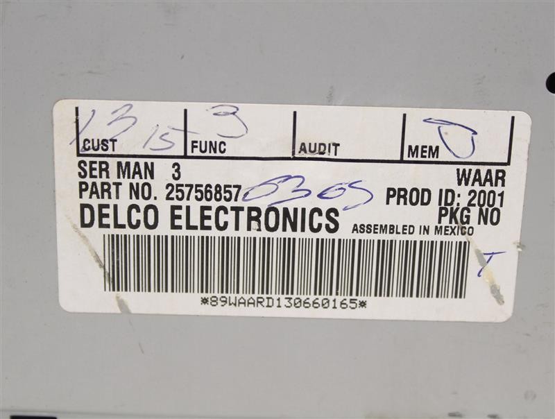 RADIO Buick Lesabre 2003 03 2004 04 2005 05 25756857 989747