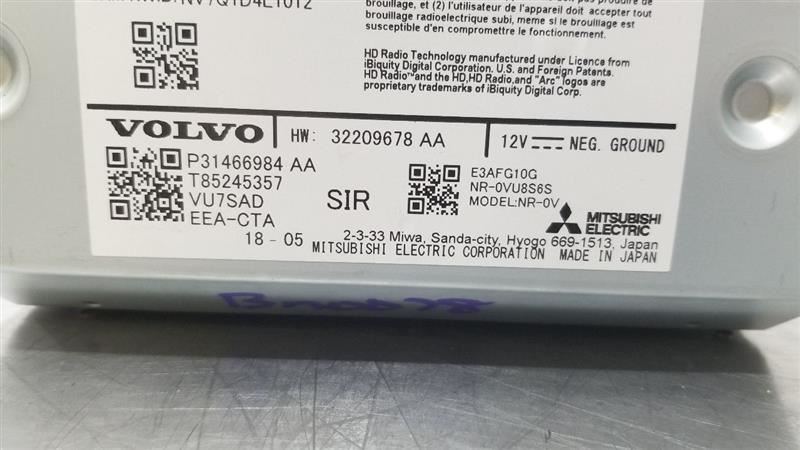 19 2019 VOLVO XC60 OEM RADIO RECEIVER 31466984