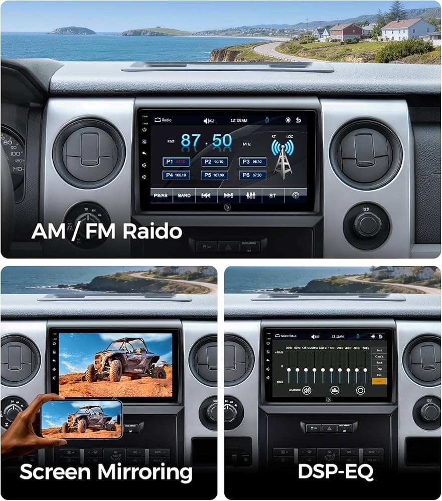 9 Inch QLED Linux Car Stereo Radio for Ford F150 2009-2012 Wireless CarPlay