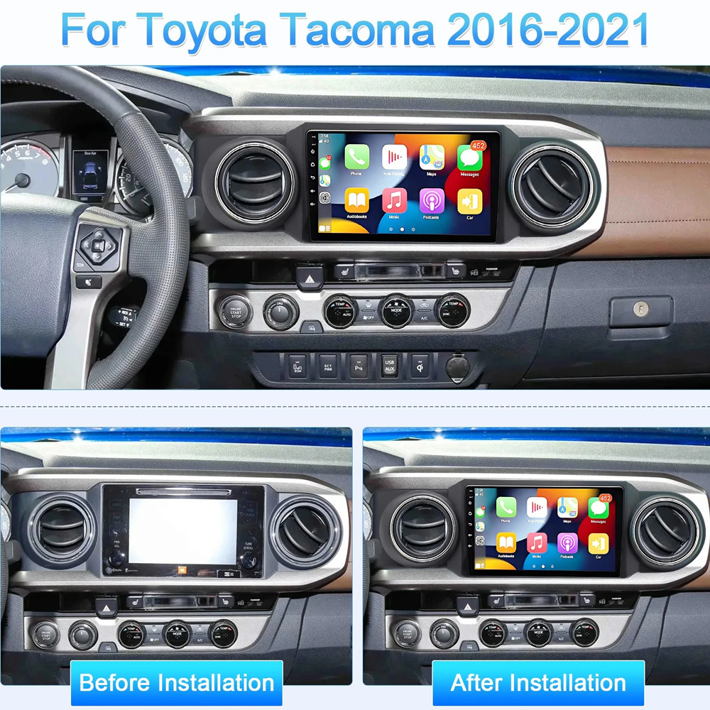 For Toyota Tacoma Car Radio Multimedia Screen BT 2016-2021 9″ Stereo GPS CarPlay