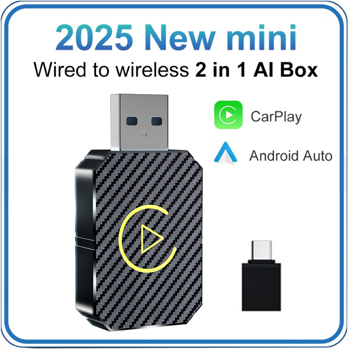 Auto Car Play Wireless Adapter CarPlay Wireless Adapter for iPhone IOS- Android
