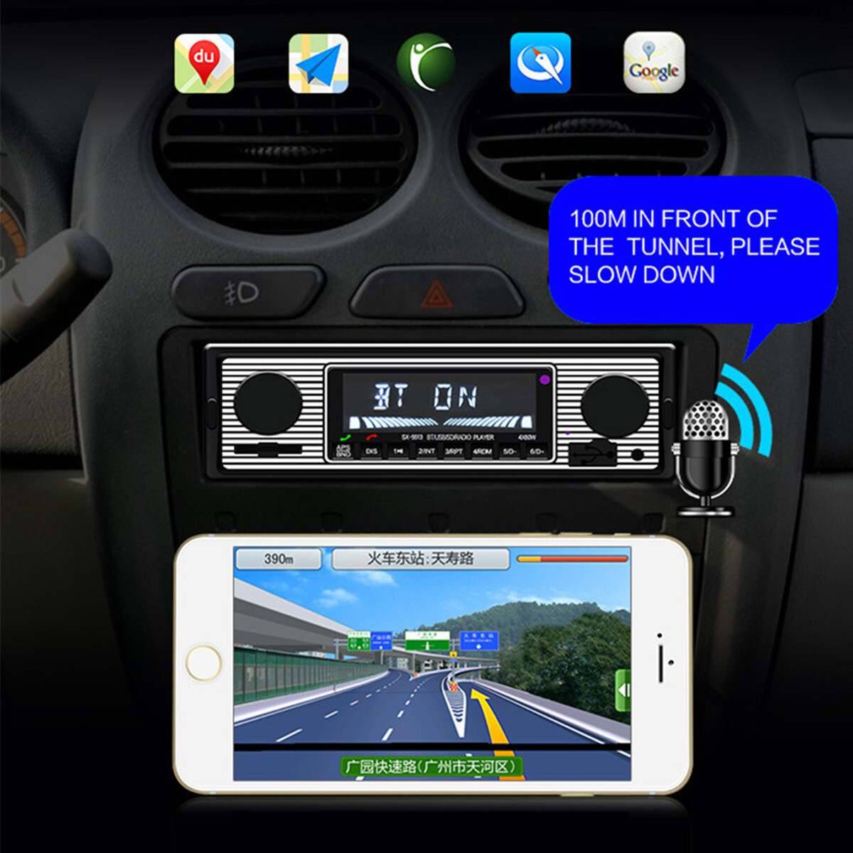 Single 1 Din Car Radio Stereo Audio In-Dash Bluetooth MP3 Player FM AUX/SD/USB