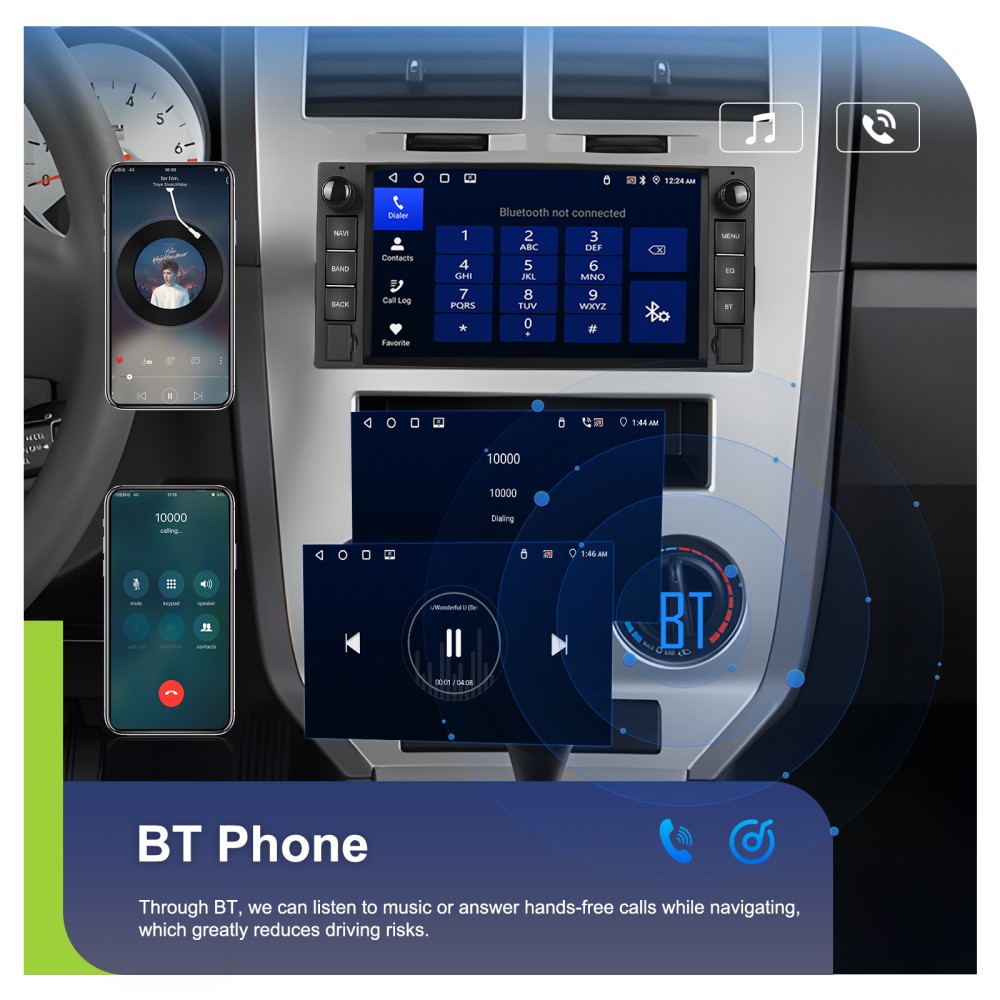 4+64GB For 2009-2012 Dodge Ram Android 15.0 Carplay Car Stereo Radio GPS Navi FM