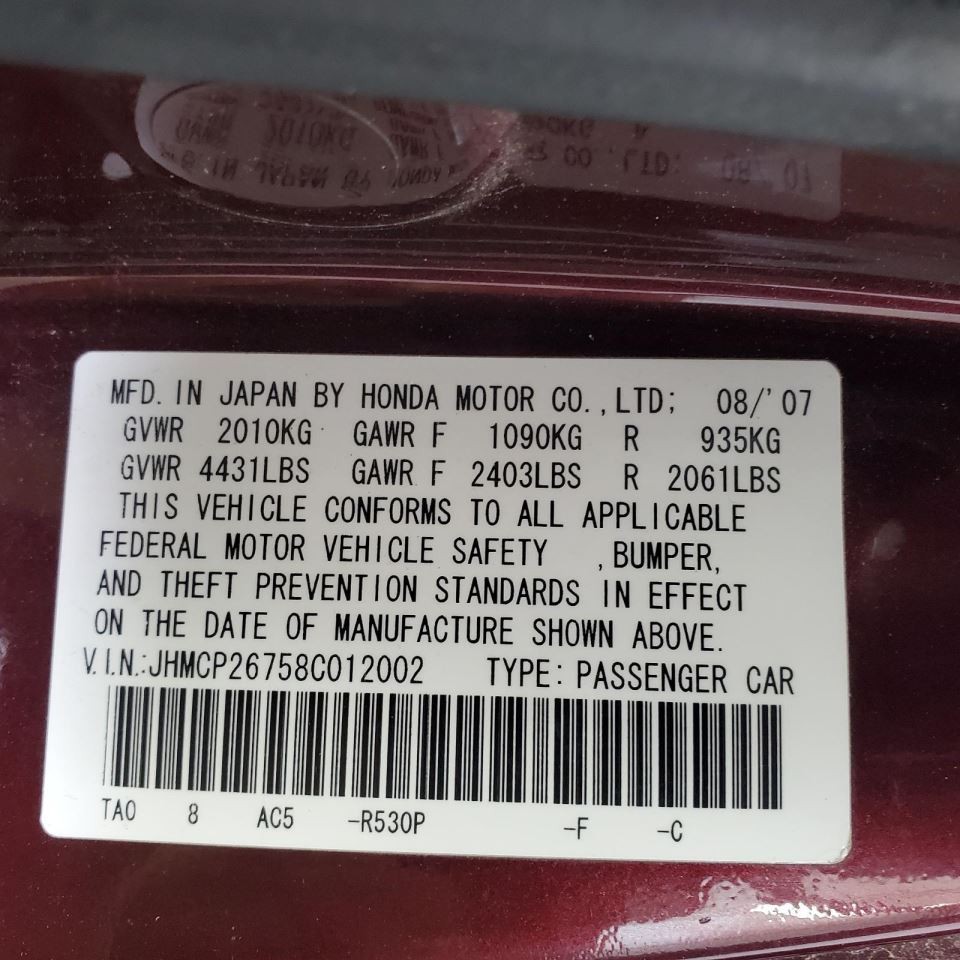Audio Equipment Radio Display Screen Coupe LX Fits 08-10 ACCORD 1100513