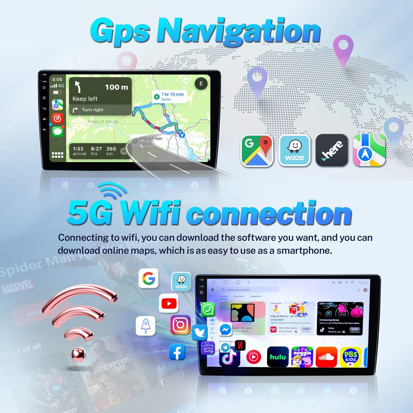 Car Radio Stereo Carplay For Chevrolet Silverado 4+64G 9in Cam wifi