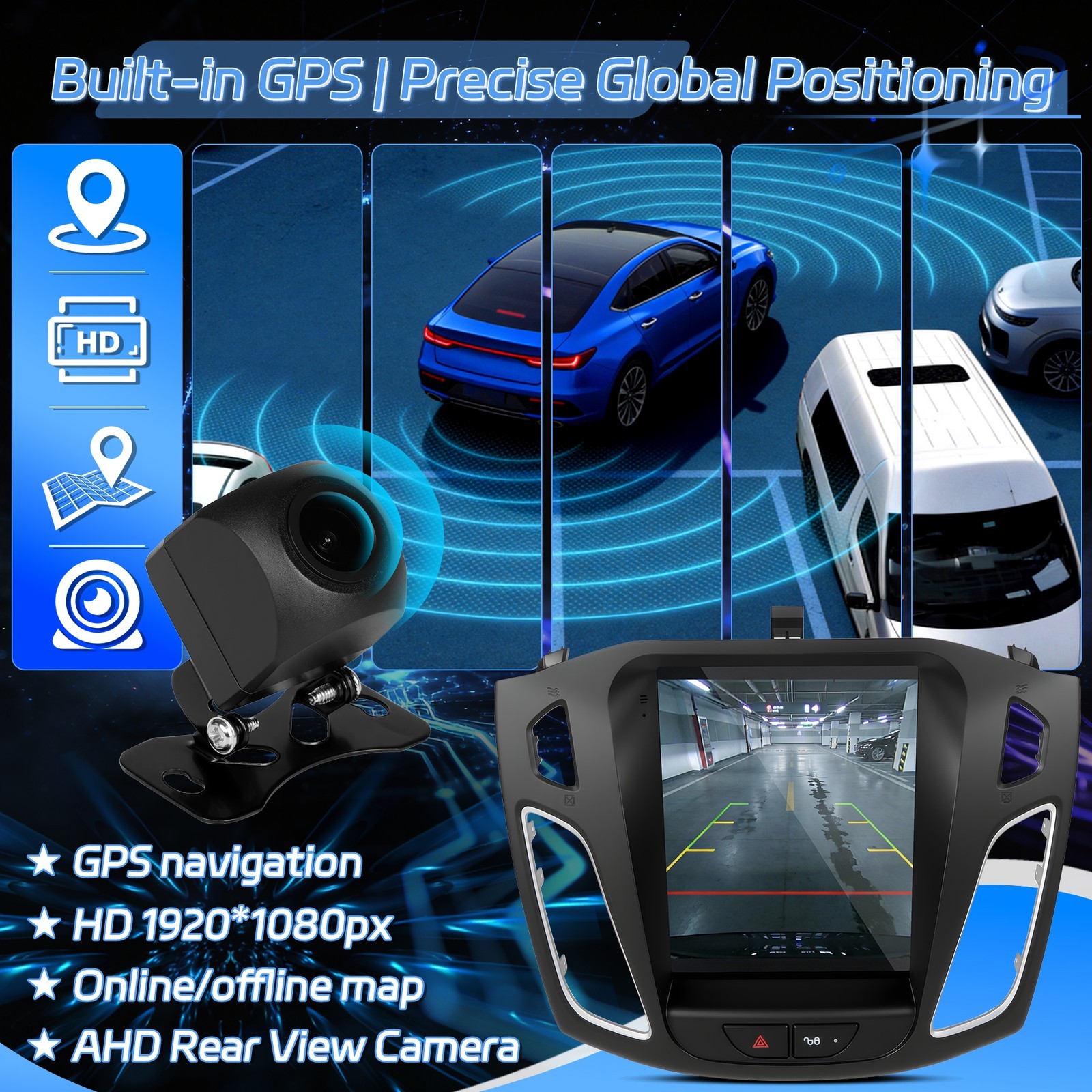 IOS Carplay Android15 Car Stereo Radio GPS Navi WIFI For 2012-2018 Ford Focus