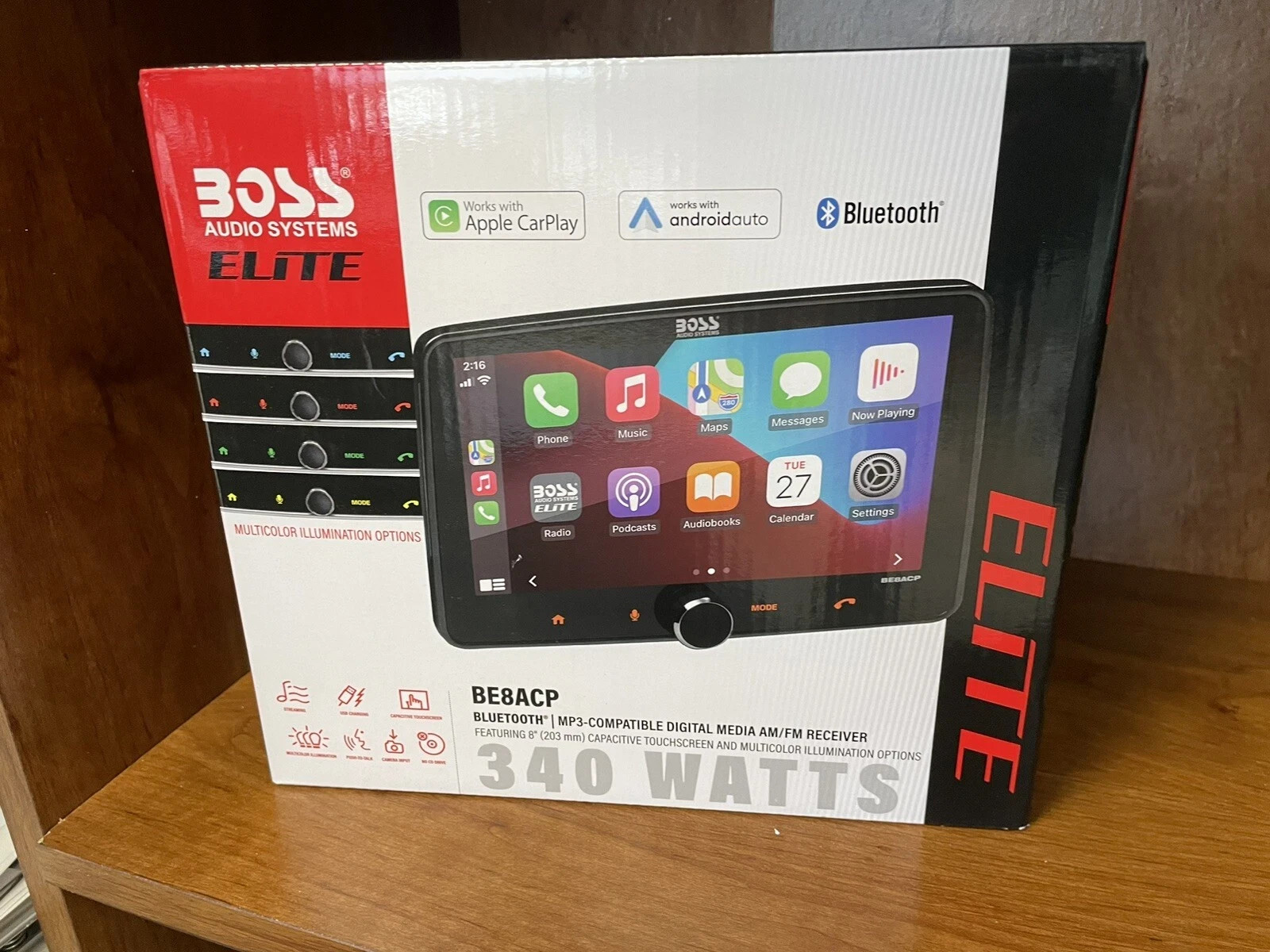 Boss Audio BE8ACP Multimedia Player DIN 1″ Touchscreen CarPlay Android Auto