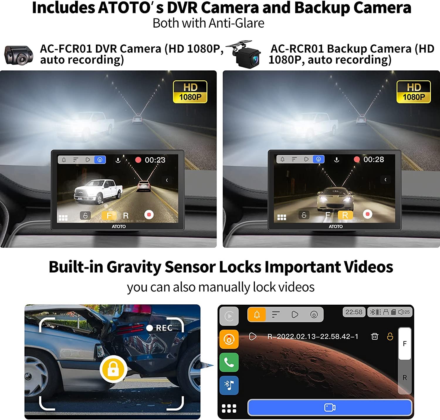 ATOTO 7″ QLED P8 PRO Wireless Apple Carplay Portable Car Stereo Android Auto Cam