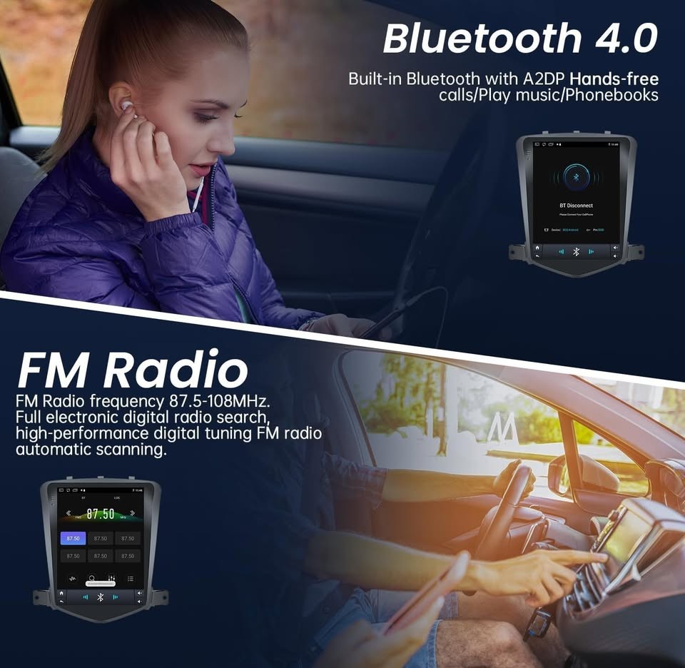 Chevy Cruze (2009-2015) 10.4″ Android 12 Car Radio GPS 64G 5G WiFi CarPlay BT