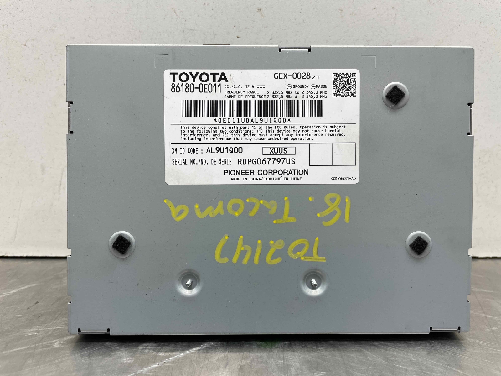 2018 Toyota Tacoma OEM Sirius Satellite Radio Receiver Module 86180-0E011 14-19