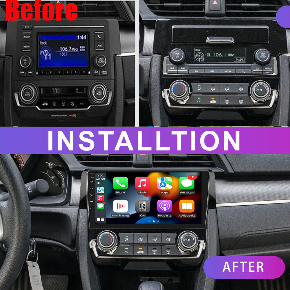64GB Apple Carplay Fit Honda Civic 2016-2021 Android 15 Car Stereo Radio Gps BT