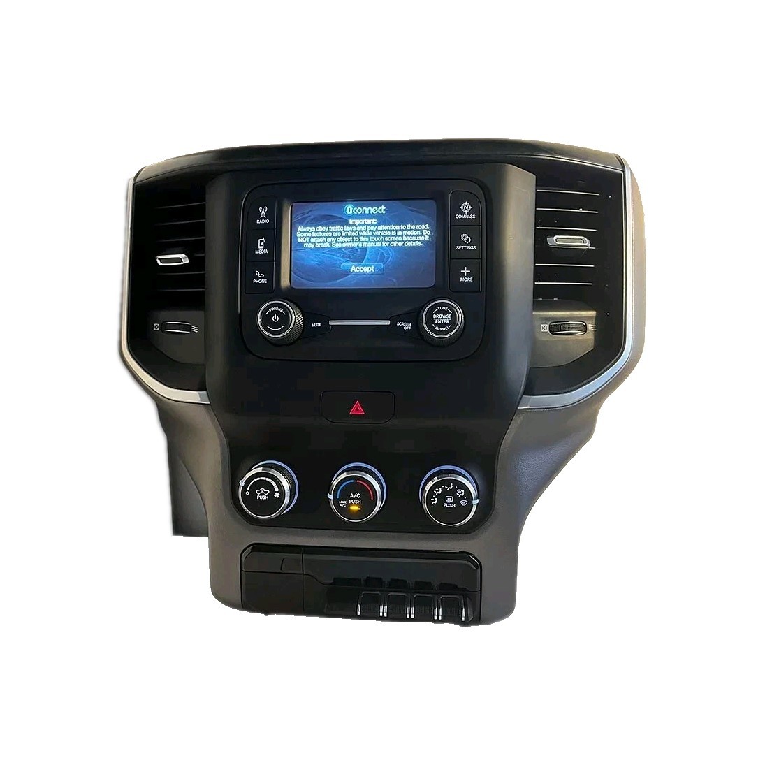 19-22 RAM VP2 UCONNECT 5″ TOUCHSCREEN SXM RADIO, A/C CONTROLS, VENTS BEZEL G600