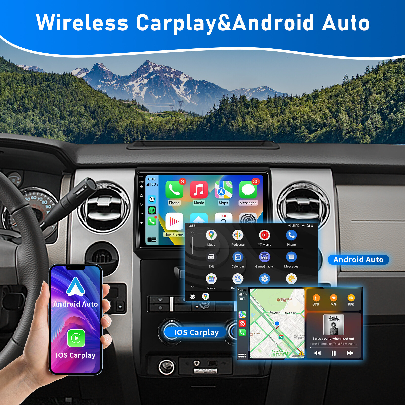 Car touch Stereo Radio BT FM GPS Navi For Ford F150 2009-2014 Carplay Android 13
