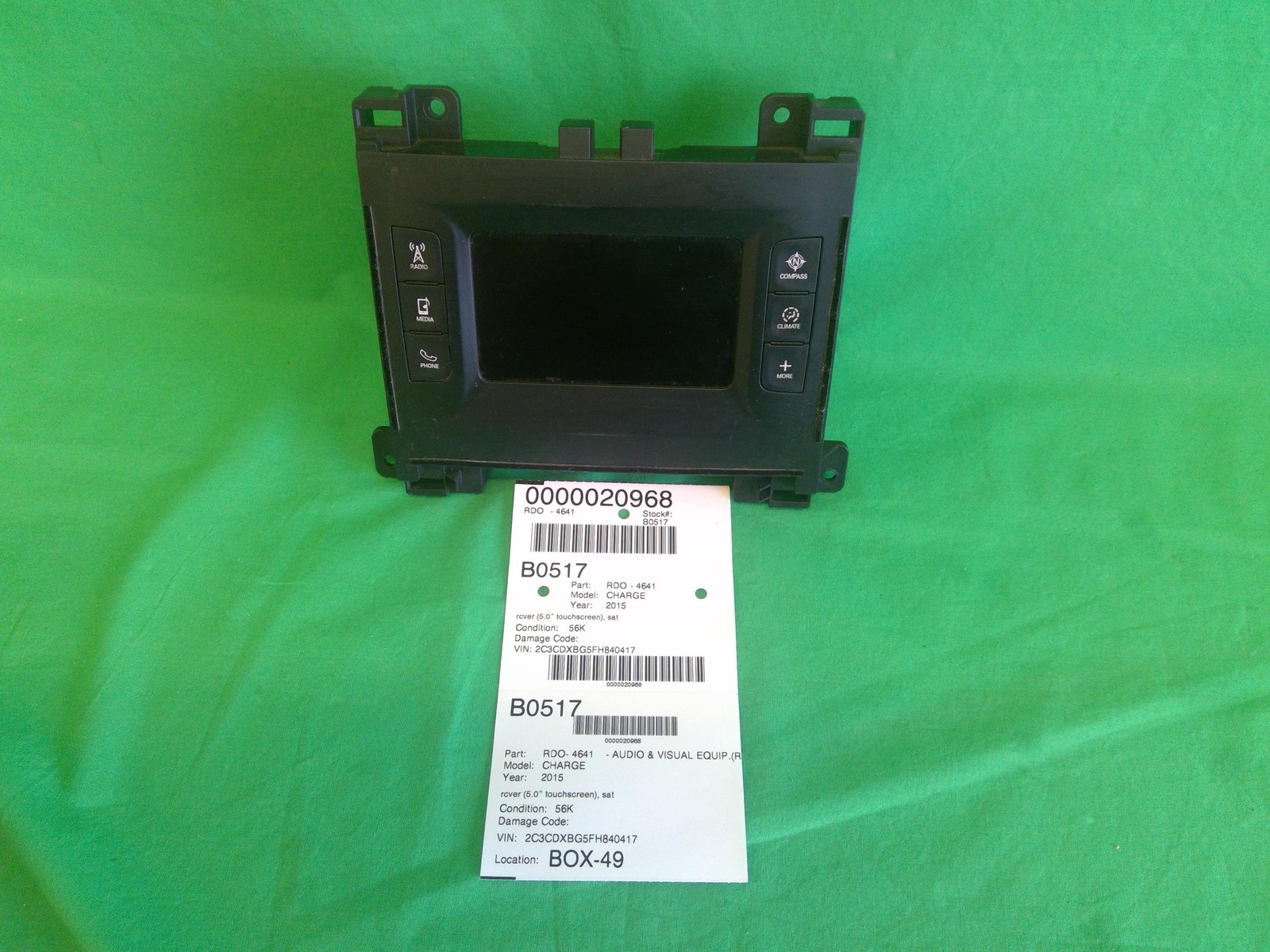 2015 DODGE CHARGER RADIO DISPLAY SCREEN OEM 68241517AC