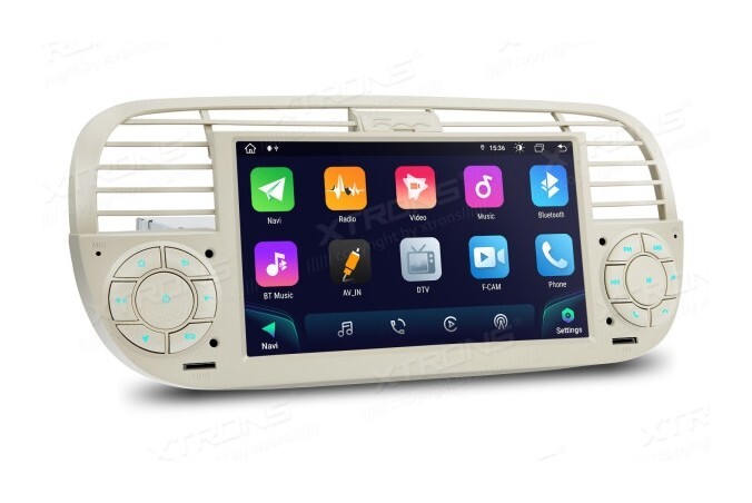 WHITE CAR TABLET for Fiat 500 car radio Android 14 4G RAM + 64G ROM wi-fi GPS7″