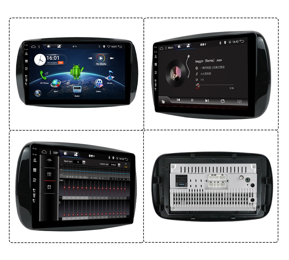 For Benz Smart Forfour Fortwo 453 4+64GB Carplay Car Radio Android 15 WIFI CAM